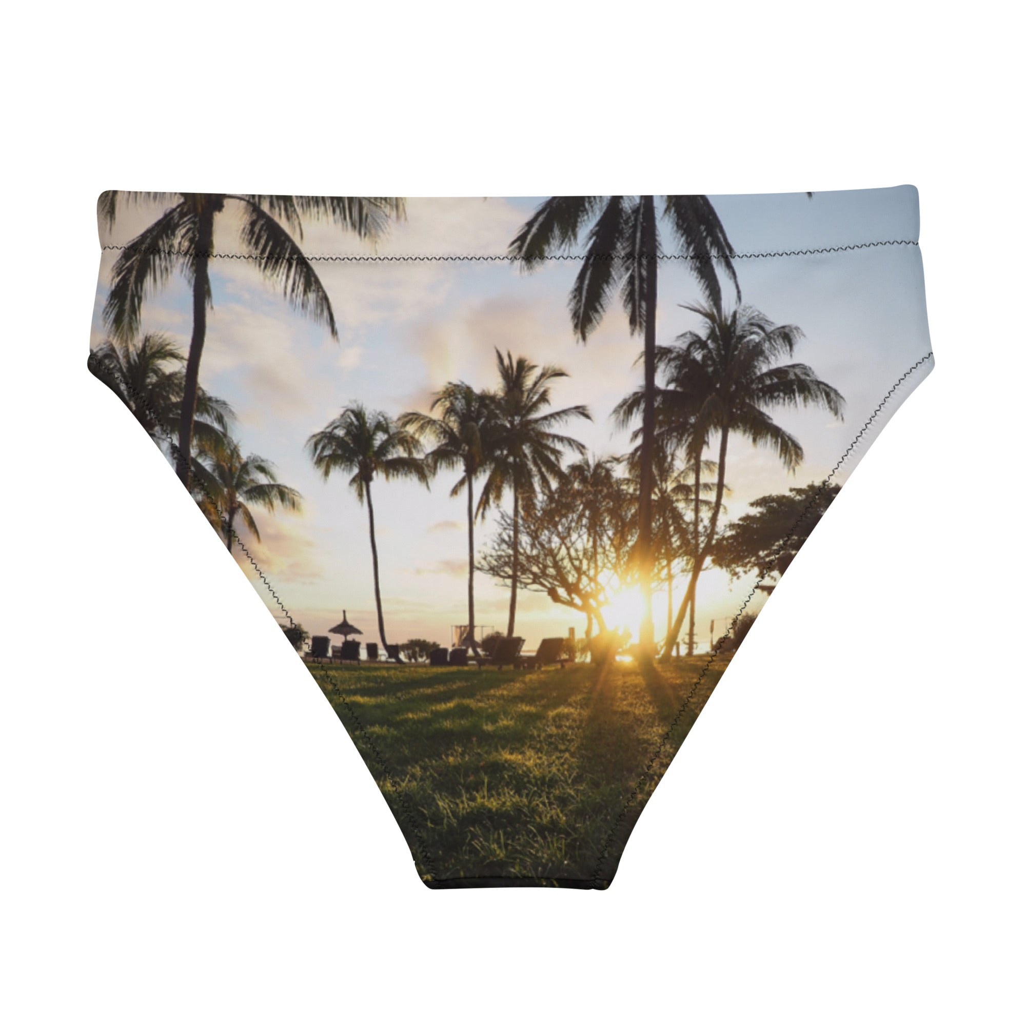 Recycelte High Waist Bikinihose Palmen - earlyfish
