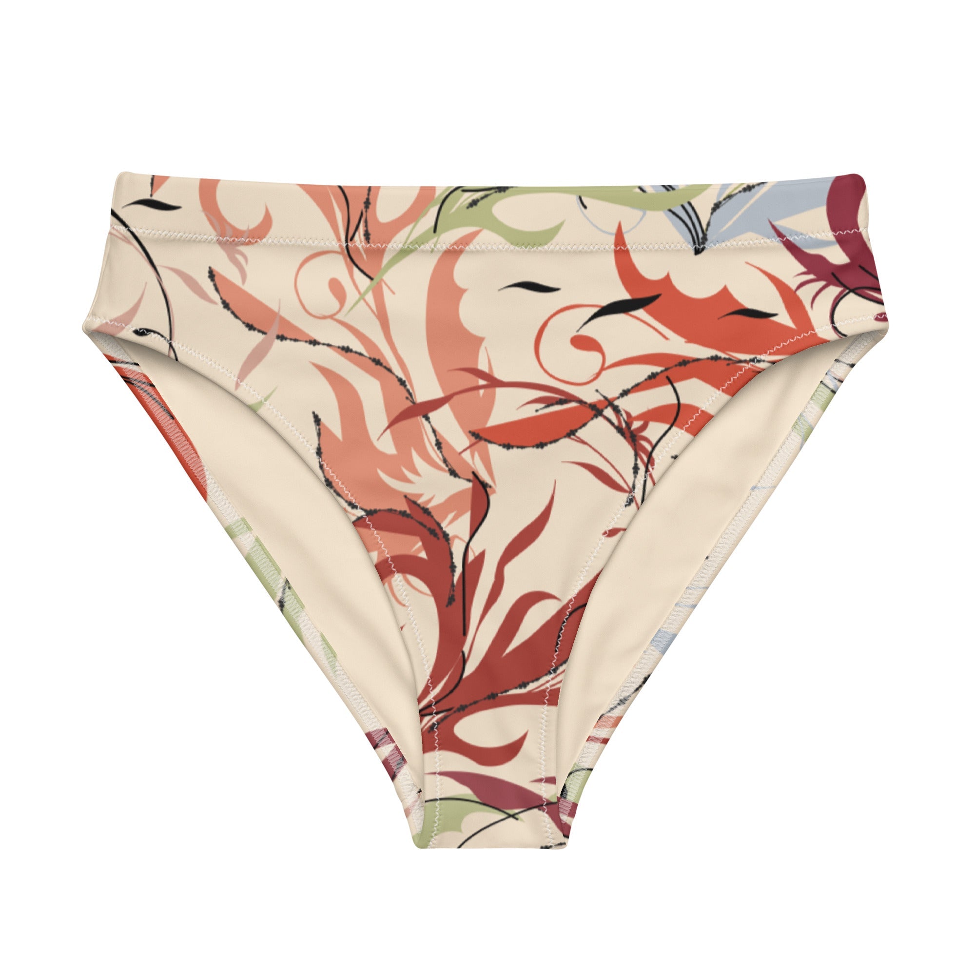 Recycelte High Waist Bikinihose florales Muster - earlyfish