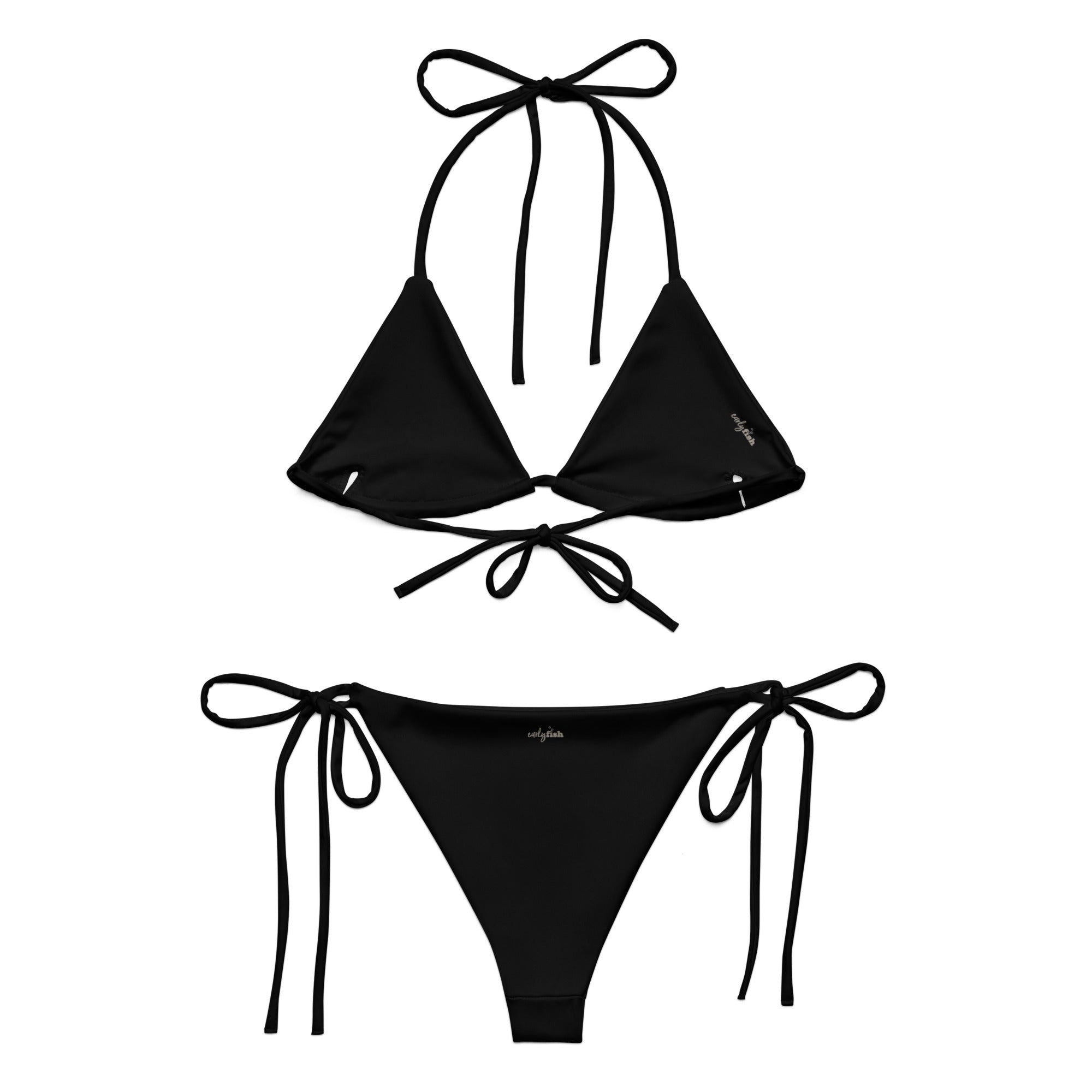 Recycelter Schnürbikini schwarz - earlyfish