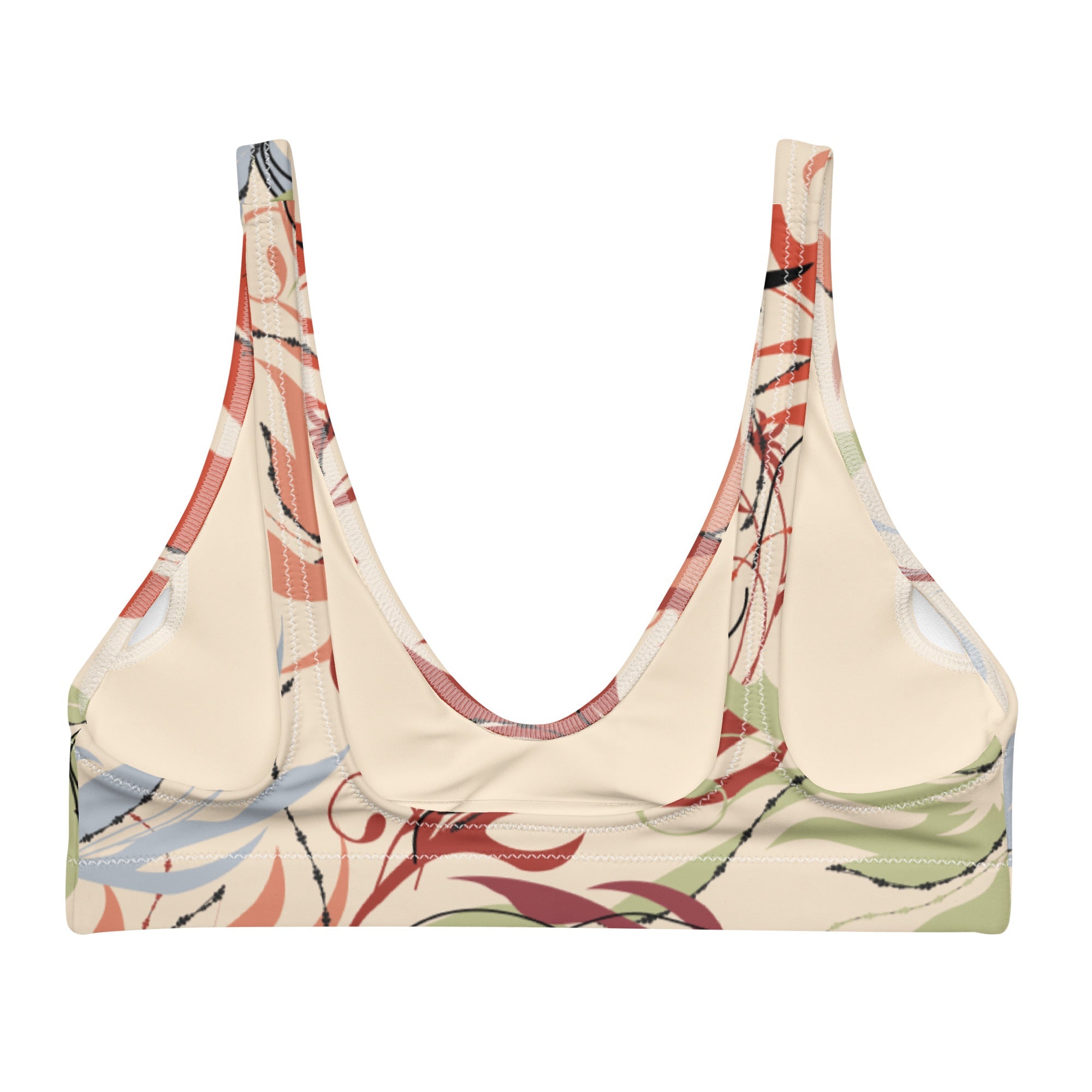 Recyceltes, gepolsterstes Bikini-Oberteil florales Muster - earlyfish