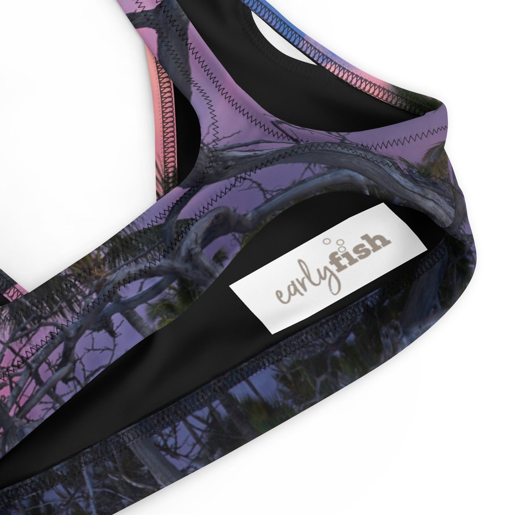 Recyceltes, gepolsterstes Bikini-Oberteil Pink Sundown - earlyfish