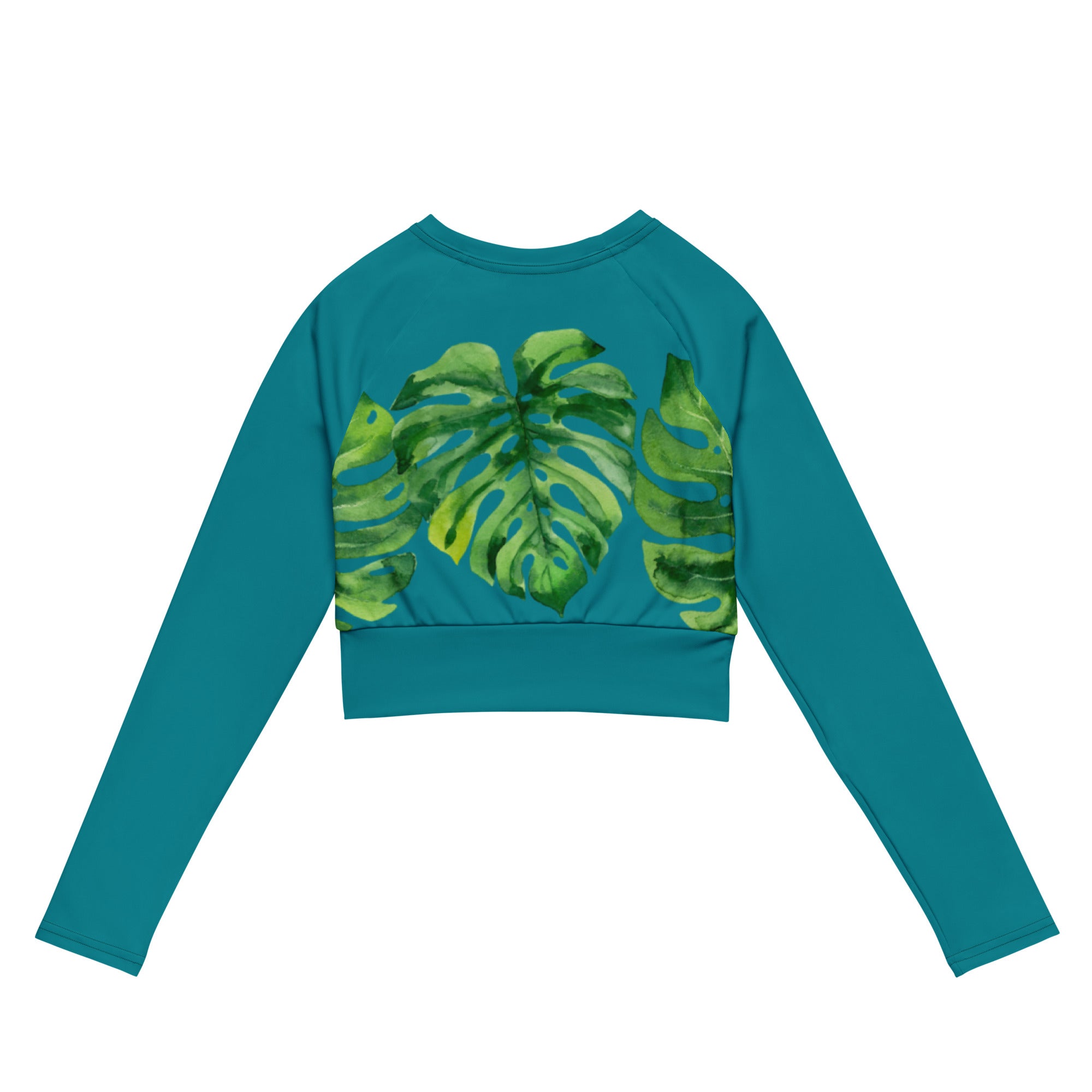 Recyceltes Langarm Top Monstera Grün/Petrol - earlyfish