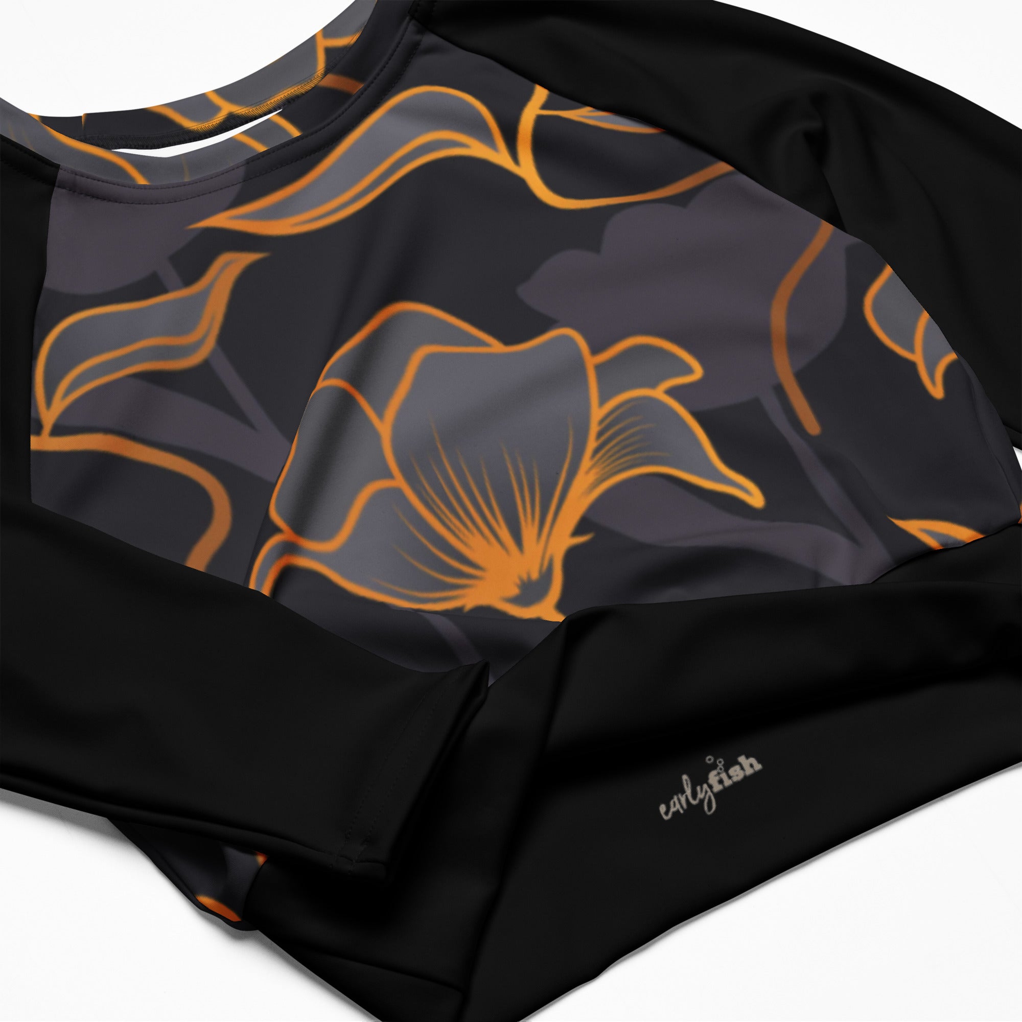 Recyceltes Langarm Top Tropical Black - earlyfish