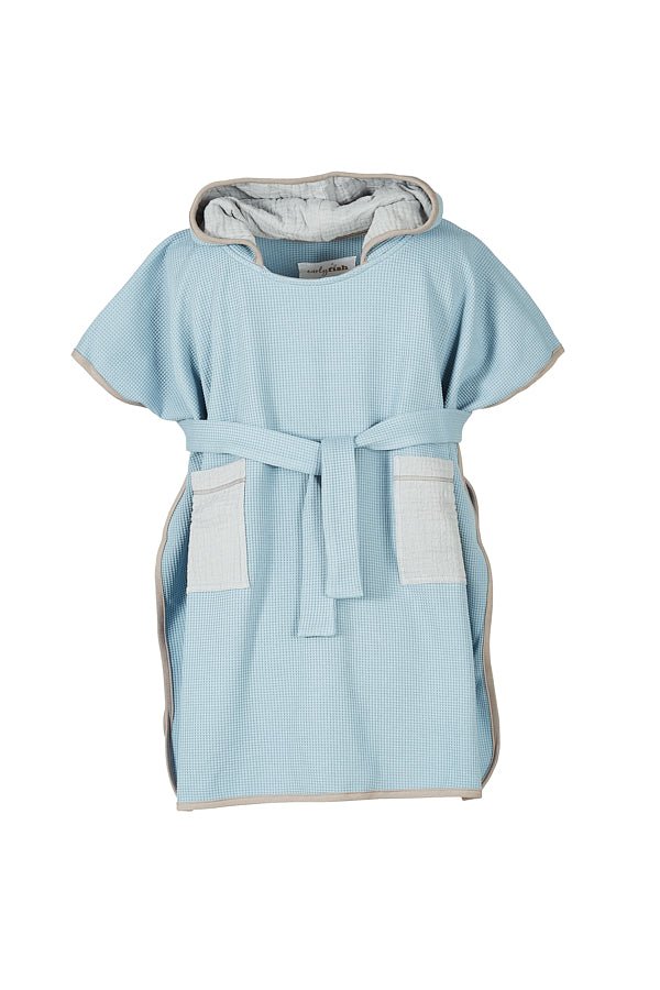 Kinderbadeponcho Blau mit Gürtel - earlyfish