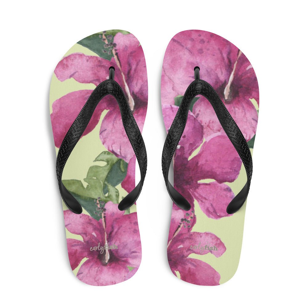Flip-Flops tropical flower pink/green - earlyfish