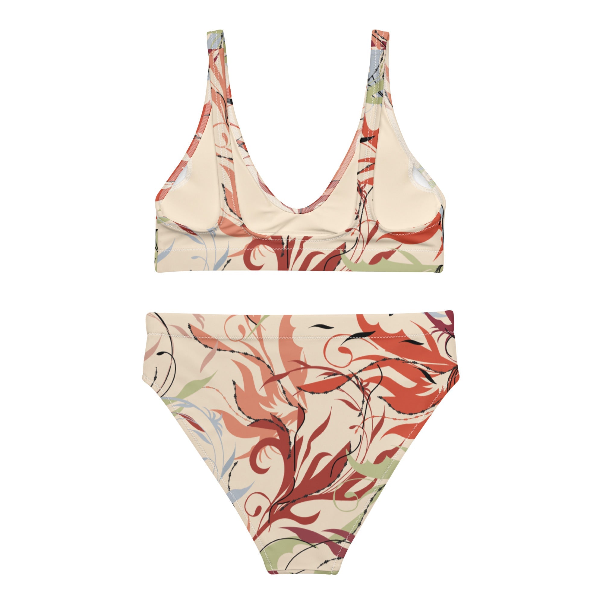 Recycelter High Waist Bikini mit floralem Muster - earlyfish